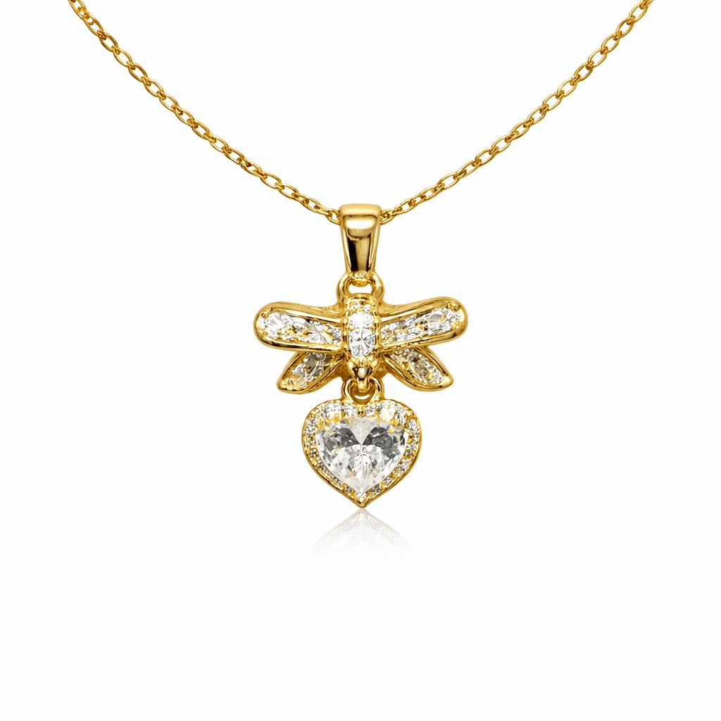 Gargantilla Lazo con Corazón Brillante